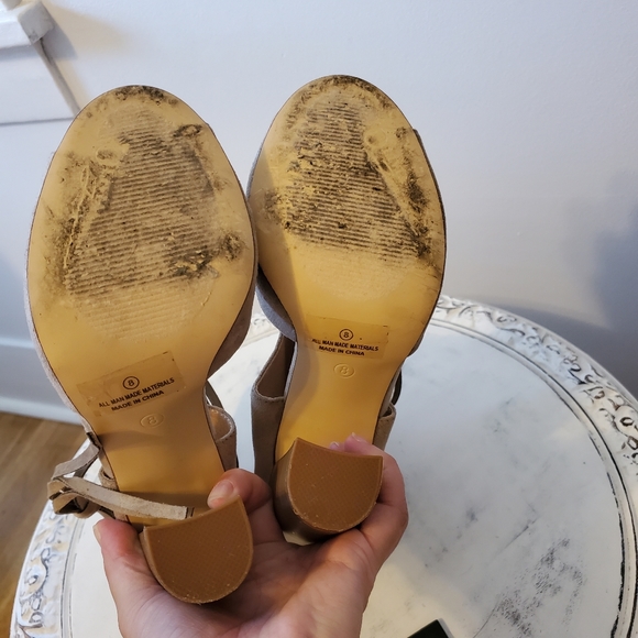 Suede zippered heeled ankle booties, open toed - Picture 5 of 5